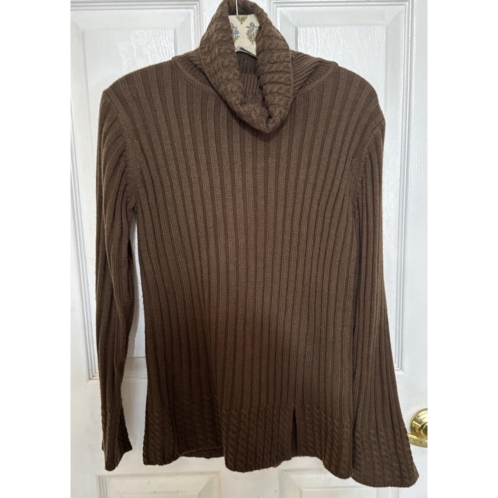 Modern Soul Sweater Women's‎ Size Extra Small Chunky Waffle Knit Cowl Neck Brown
